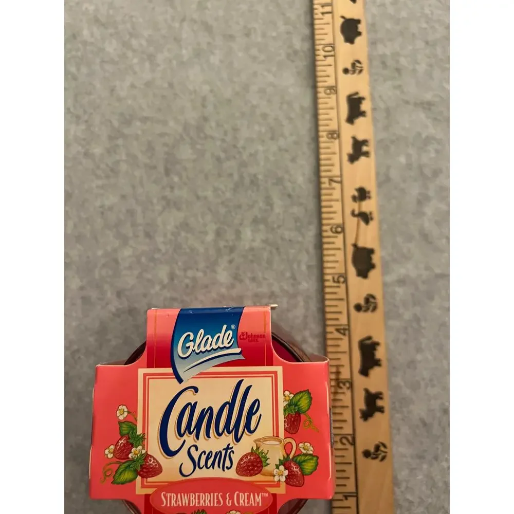 Glade Candle Scents Jar‎ Strawberries & Cream 1996 & Apple Cinnamon 1997 2Pc VTG